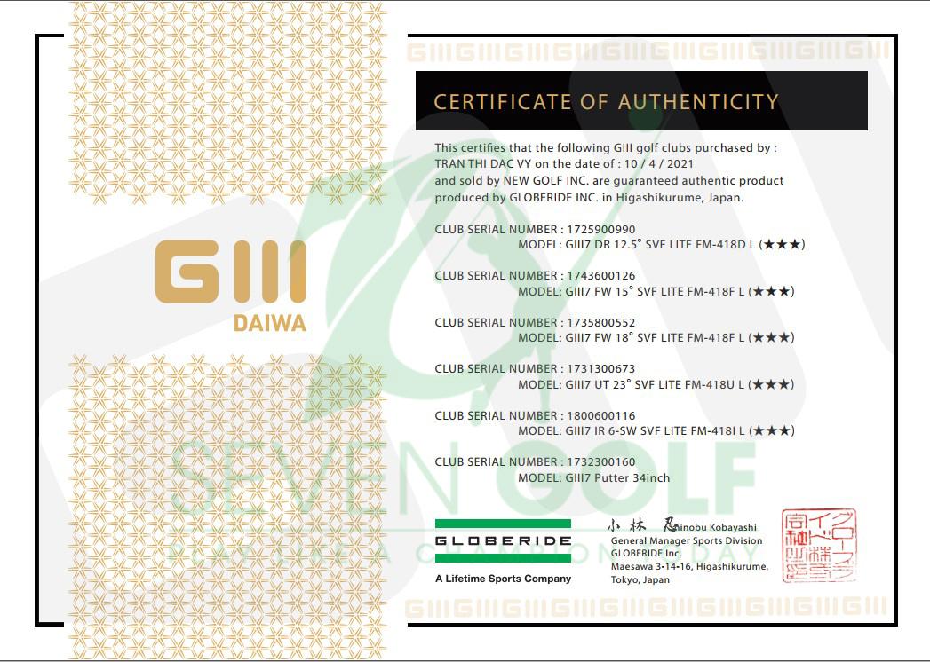 Bộ gậy golf fullset cao cấp Daiwa_GIII 8 HR 3 sao - hình thu nhỏ 13