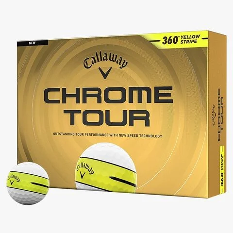 Hộp 12 bóng golf CHROME TOUR 360 YELLOW STRIPE 2026 | Callaway từ Callaway