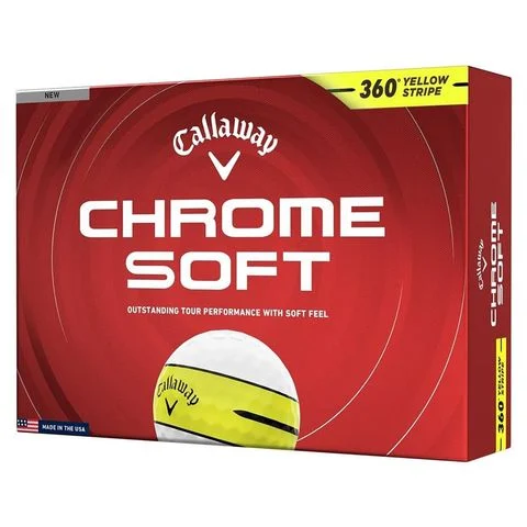 Hộp 12 bóng golf CHROME SOFT 360 YELLOW STRIPE 2026 | Callaway từ Callaway