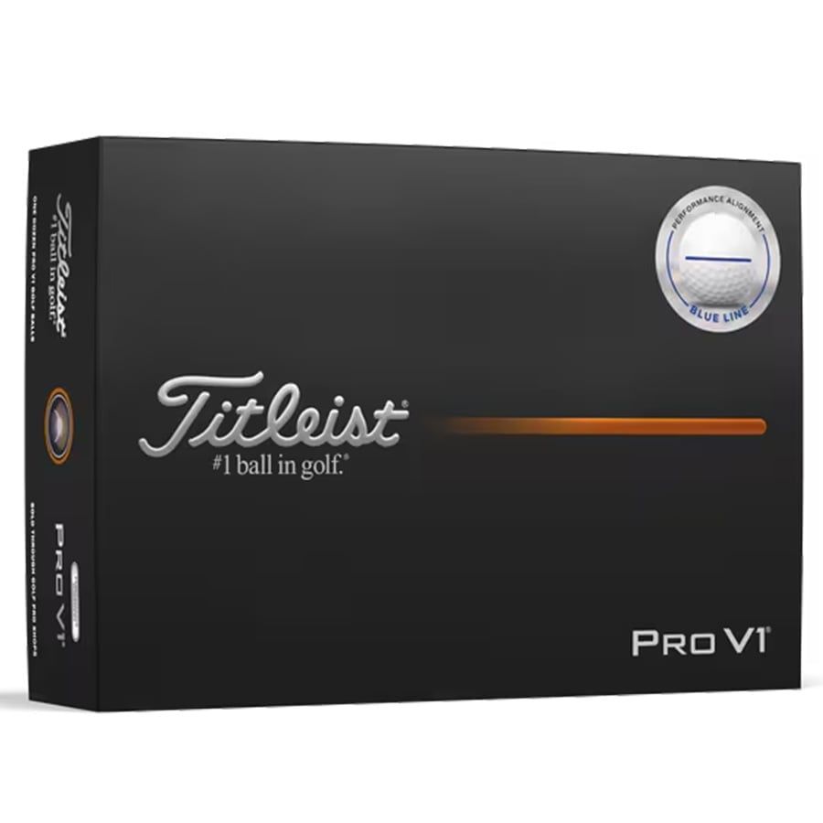 Hộp 12 Bóng golf Pro V1 2025 White PERFORMANCE ALIGNMENT BLUE | Titleist