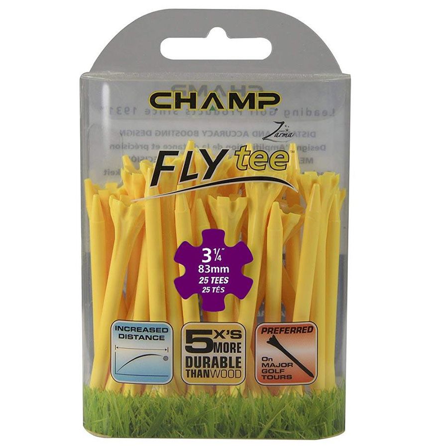 Gói 25 Tee Fly Tees 3-1/4" (83mm) 25P Pack (Yellow) 92542 | CHAMP