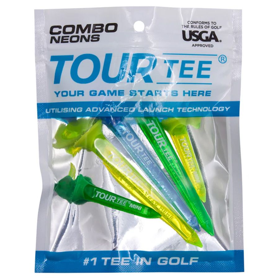 Gói 5 tee TOUR TEE COMBO NEONS BLUE Giúp bóng bay xa hơn | TOUR Tee