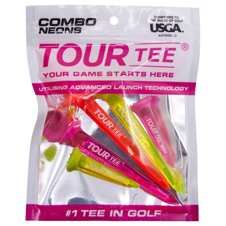 Gói 5 tee TOUR TEE COMBO NEONS PINK Giúp bóng bay xa hơn | TOUR Tee
