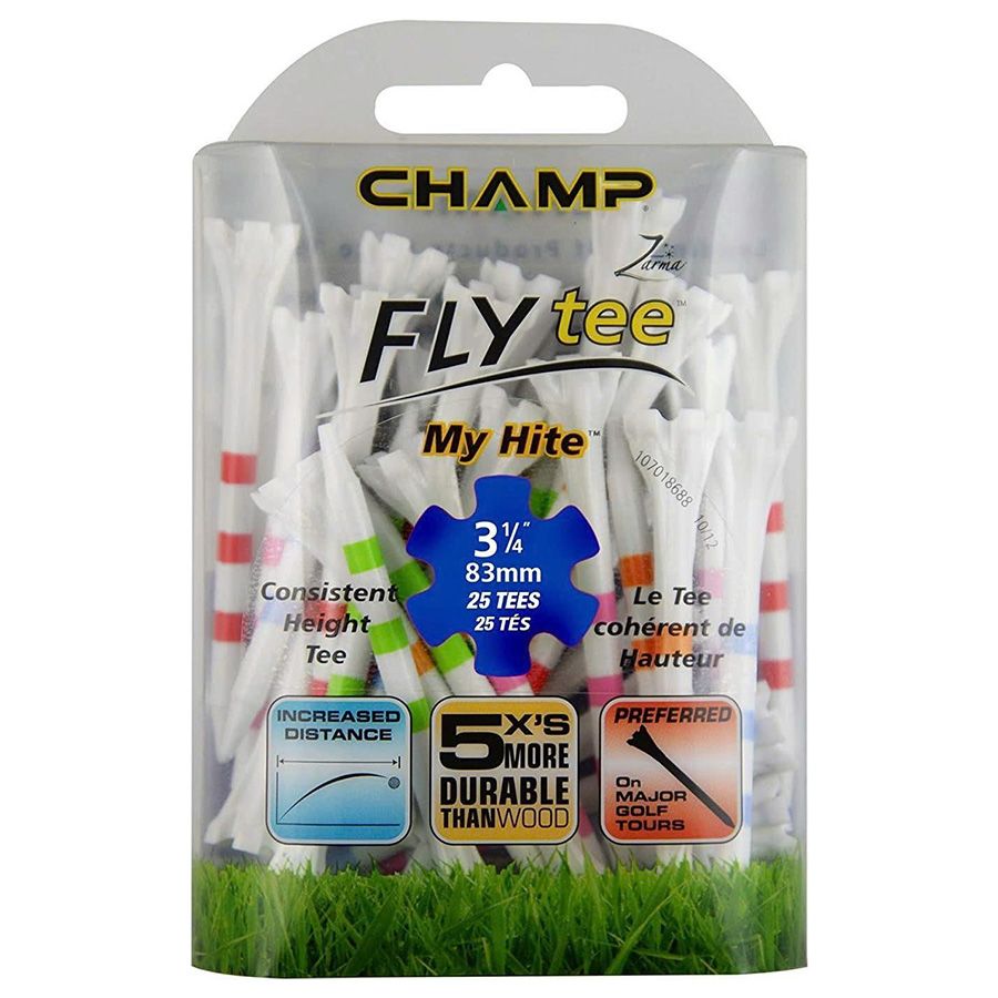 Gói 25 Tee Fly Tees My Hite 3-1/4" (83mm) 25P Pack (Mixed Colors) 95530 | CHAMP