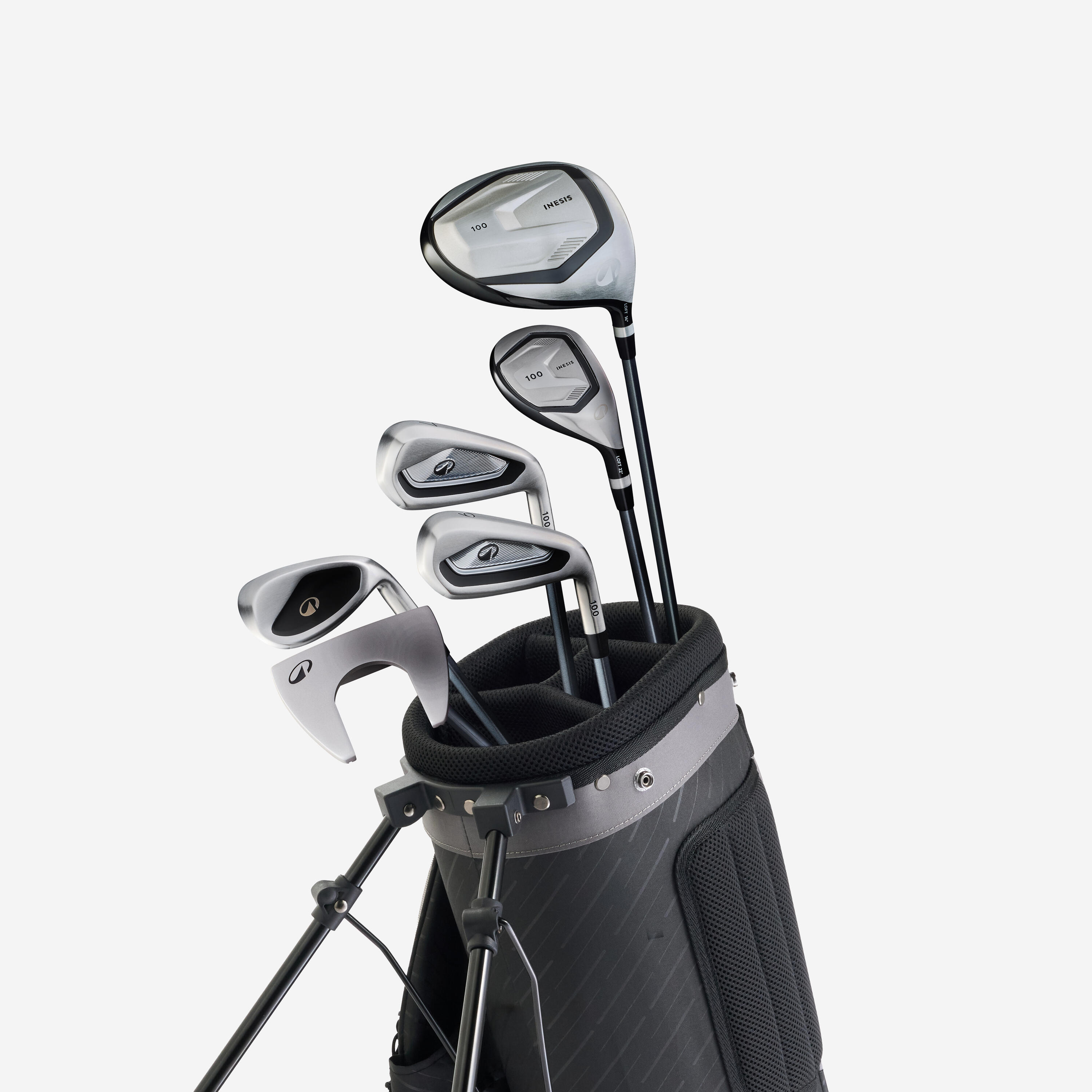Bộ 6 gậy golf cán graphite cho người thuận tay phải kèm túi đựng - 100