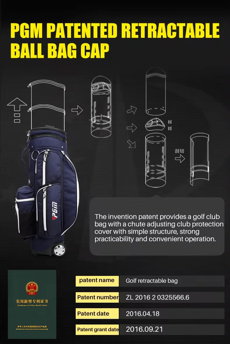 Túi Gậy Golf Nắp Cứng Linh Hoạt, 4 Trong 1 – PGM – Đen/Xanh/Đỏ/Xanh Rêu - hình thu nhỏ 9