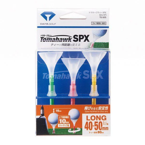 Tee golf nhựa 80mm hình Phễu Tomahawk SPX TE 505 Long Japan | DAIYA từ Golf